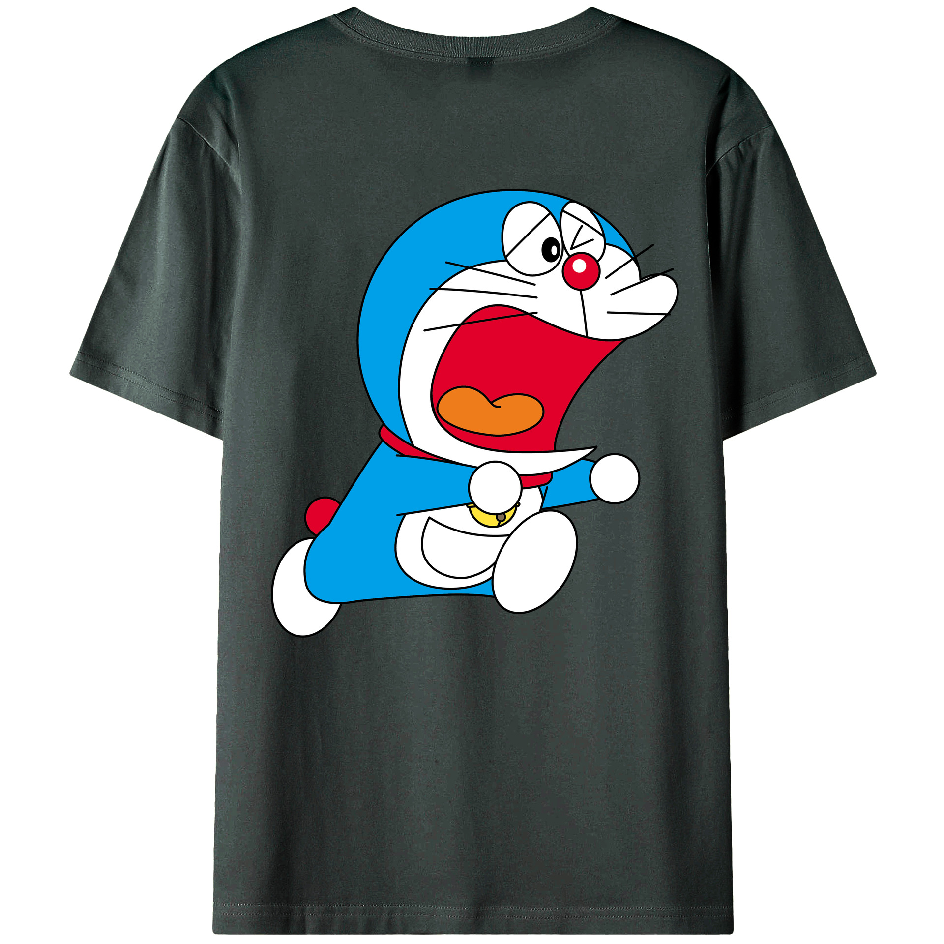（画像用） ドラえもん Doraemon 綿100％ メンズ半袖Tシャツ（バックプリント） 通気性